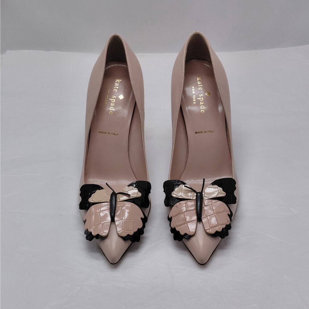 Kate Spade Womens Pumps Size 6.5 Pink Butterfly Coquette Heels Old Money Luxe